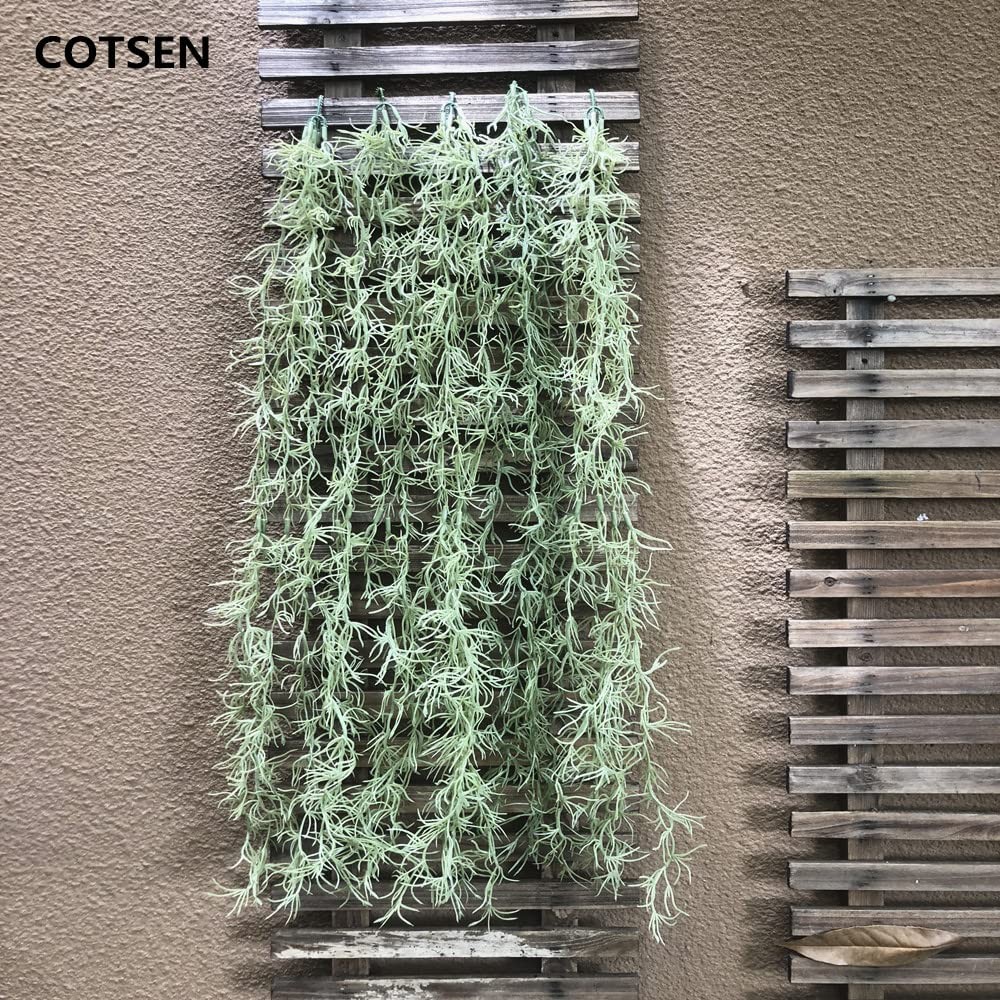 5 Pack Spanish Moss Faux Greenery Moss Fake Vines Moss Hanging Plants for Pot…