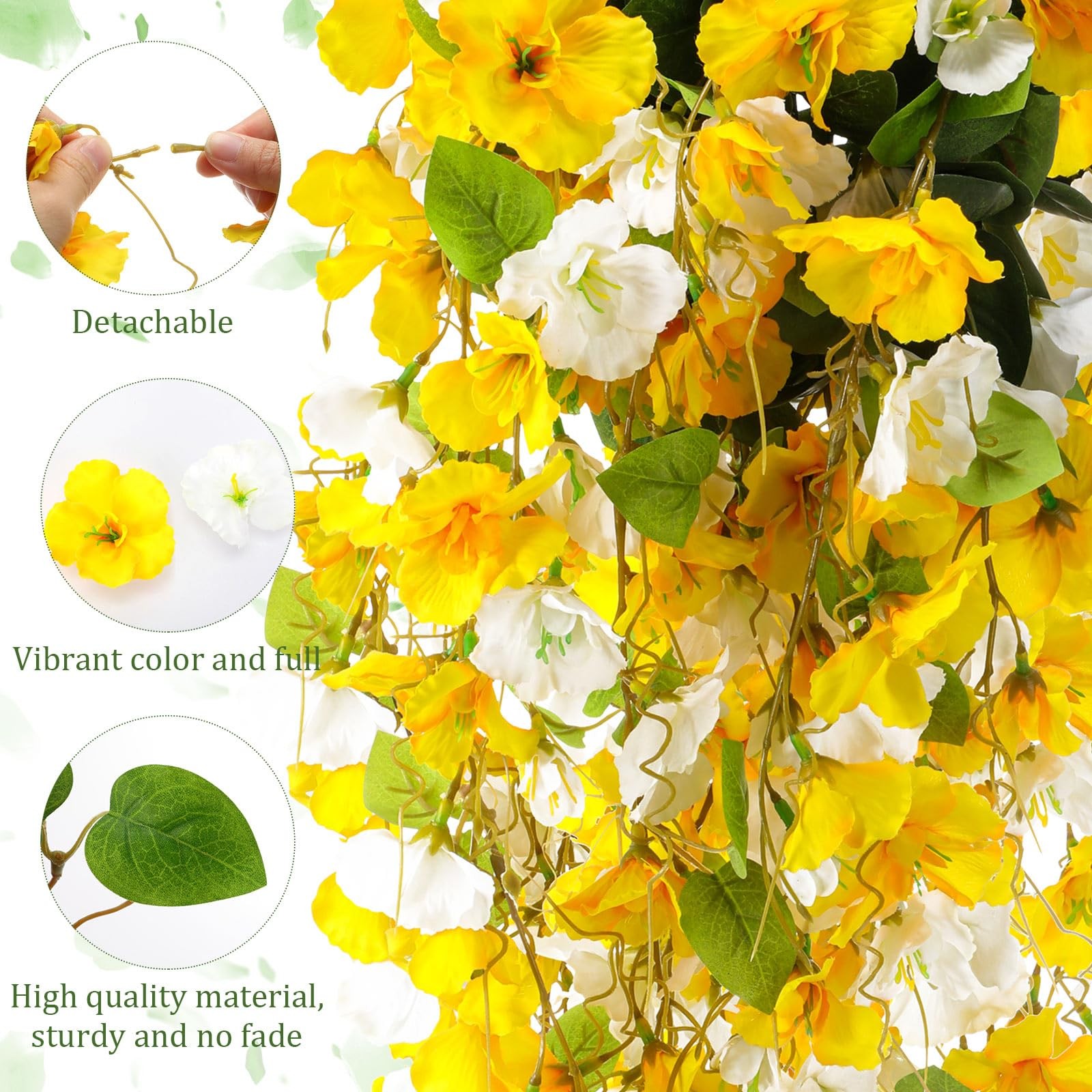 8 Pcs Artificial Hibiscus Flowers for Outdoors Spring Summer Decor Fake Hangi…