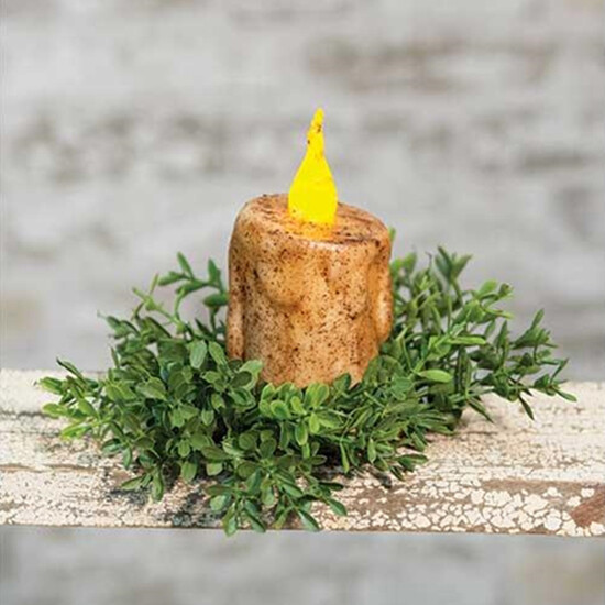 New England Boxwood Candle / Napkin Ring 2.25″ Inner 7″ Outer Diameter Greenery