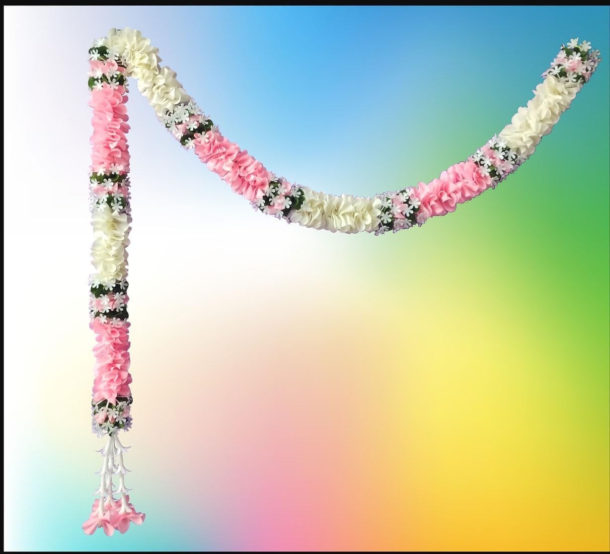 Backdrops Garland for Home Curtain Decoration Diwali Set of 8 Light Pink