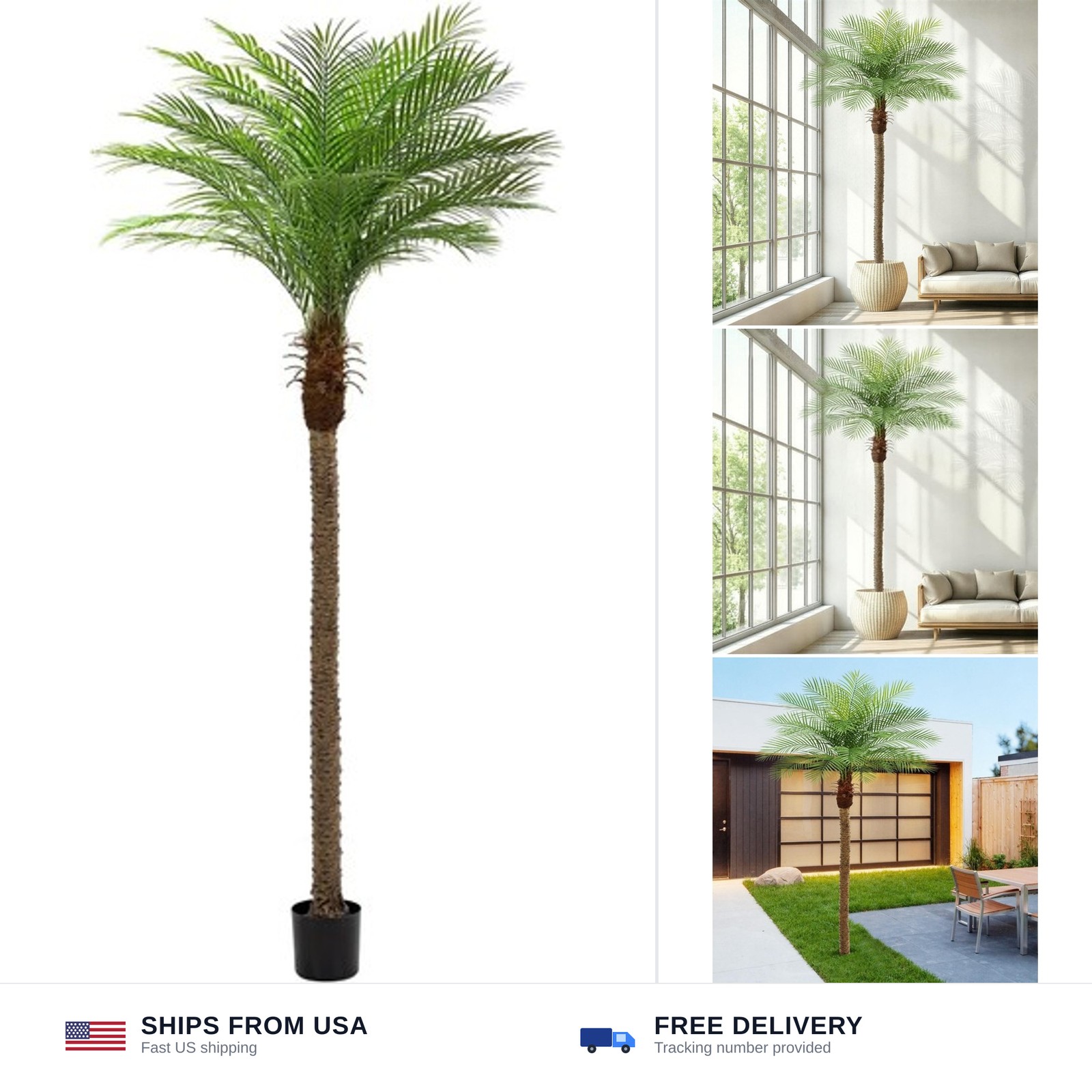 9ft Artificial Phoenix Palm Tree Tall Artificial Palm Trees with 21 Adjustabl…