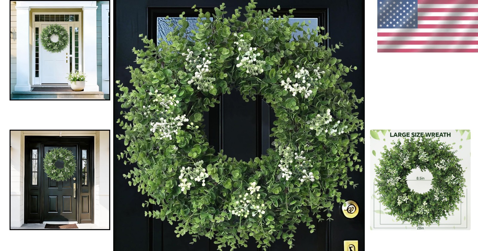 Generous 26” Weatherproof Boxwood Wreath – Perfect for Indoor and Outdoor Use