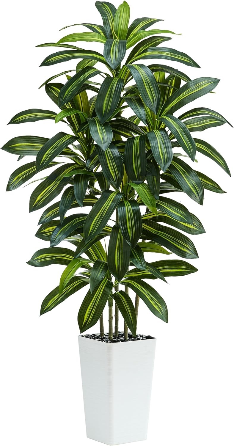 Artificial Dracaena Tree 5FT Faux Silk Tropical Fake Green Plant Indoor Outdoor