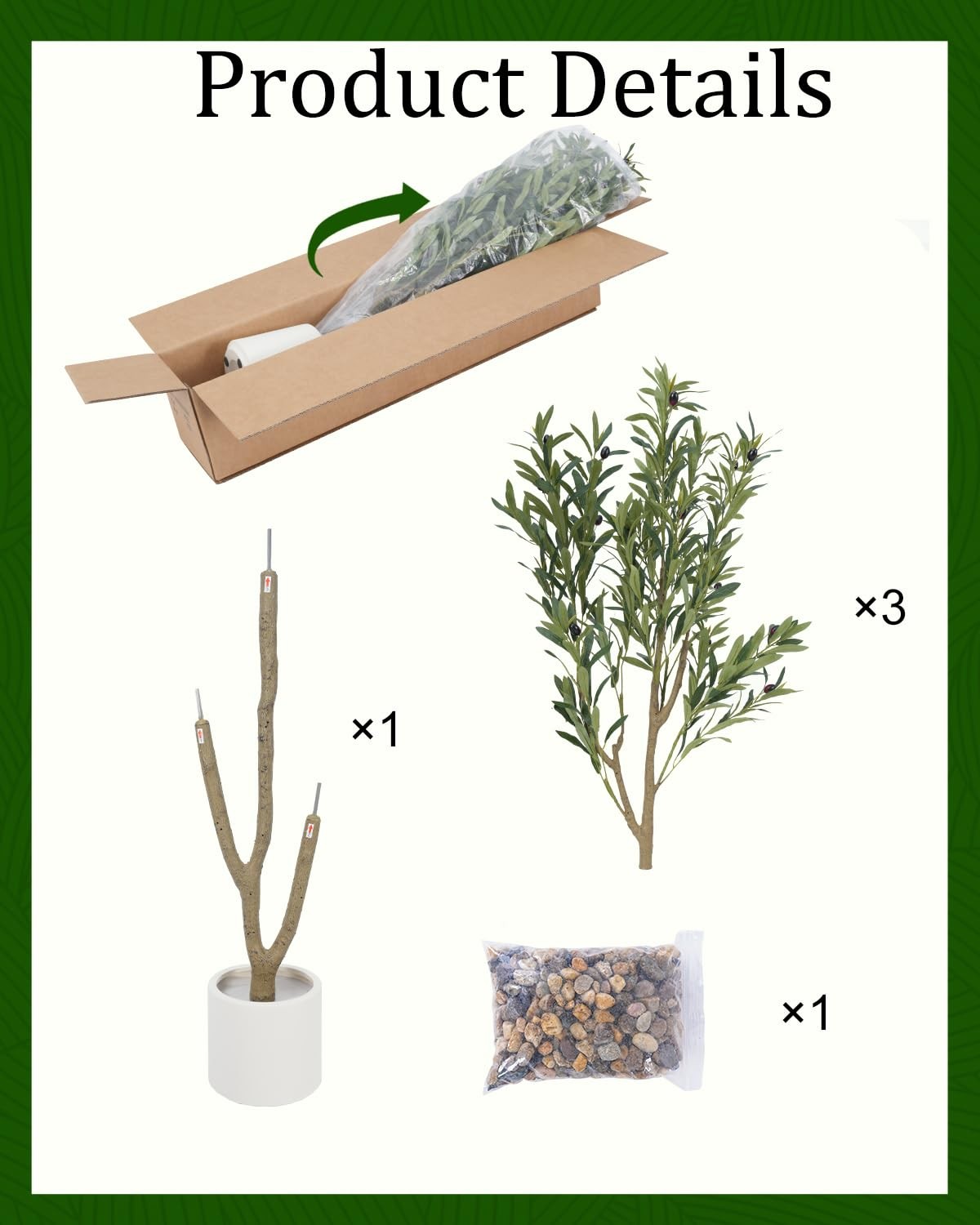 Olive Tree 7FT Fake Tree Faux Plants Indoor with Pot Artificial Tree Nearly N…