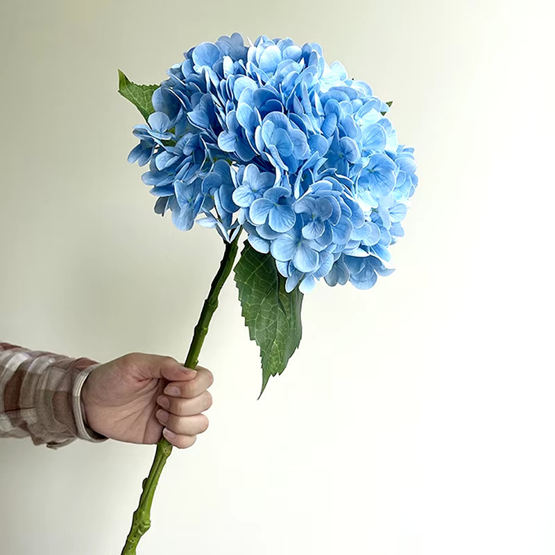 Blue Artificial Hydrangea Flowers Real Touch Artificial Hydrangea Branches Decor
