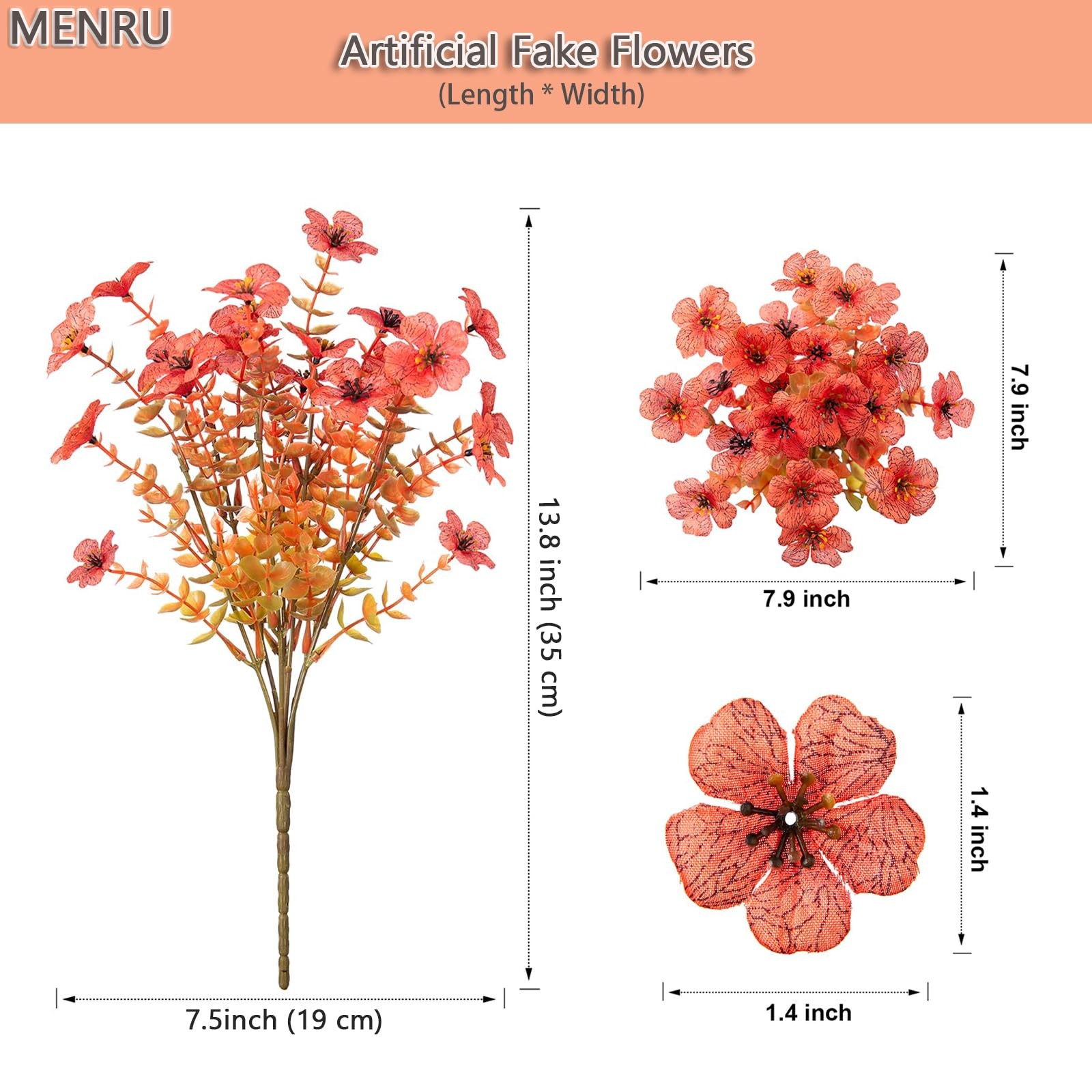 12 Bundles Artificial Flowers for Outdoor UV Resistant and Realistic, Faux Da…