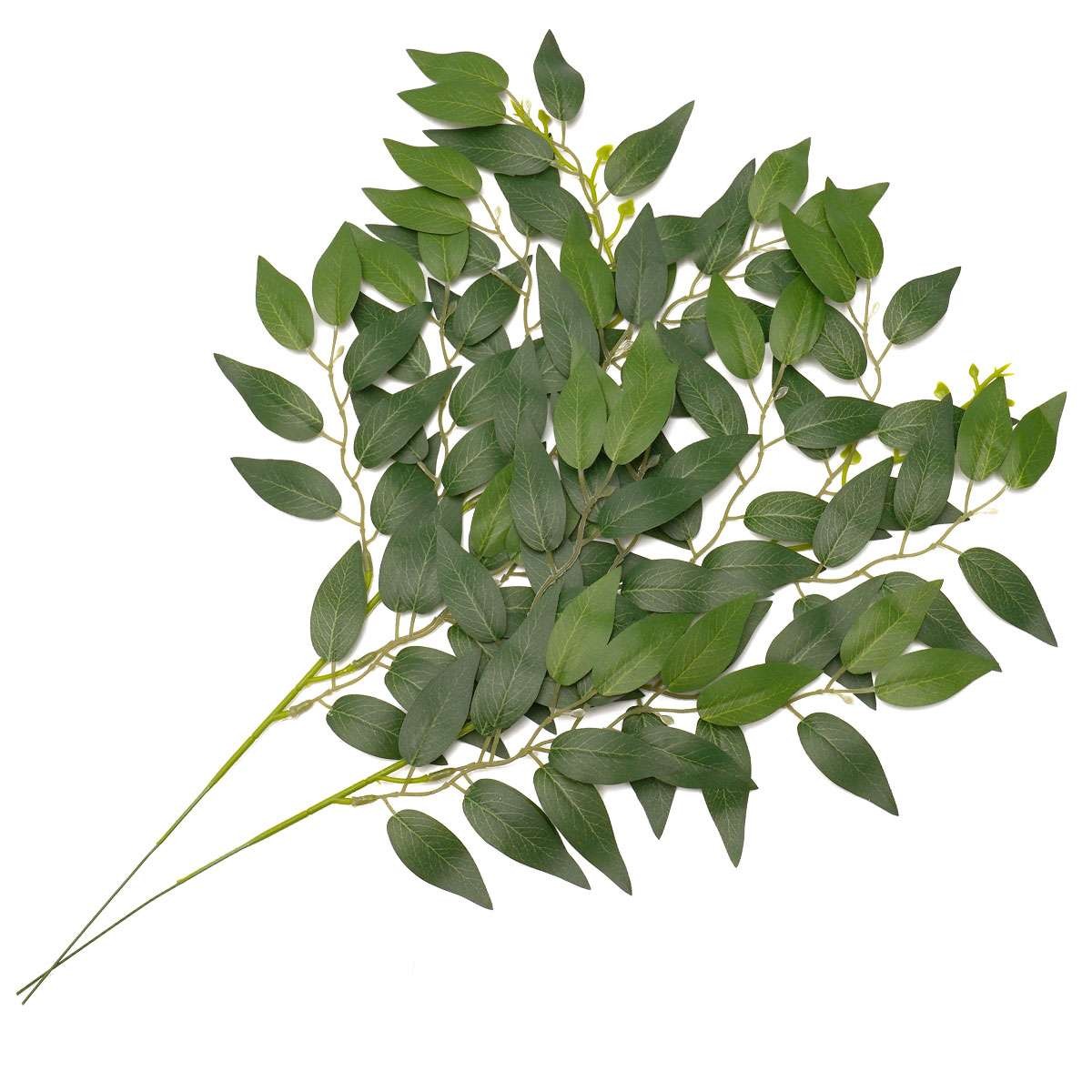 5pcs Artificial Italian Ruscus Greenery Stems 22” Faux Green Leaf Bouquet Decor