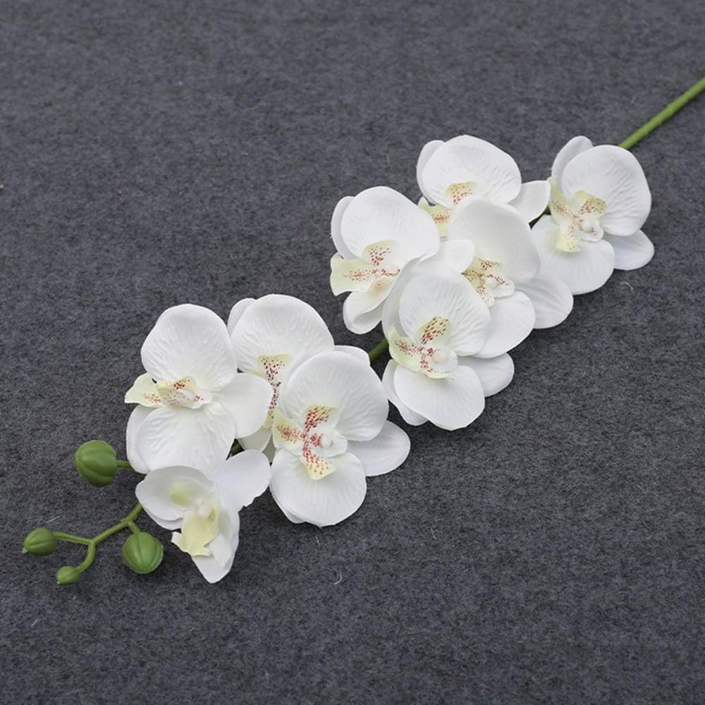 27inch Tall Artificial Phalaenopsis Flowers 6 Pcs White Artificial Orchid Flower