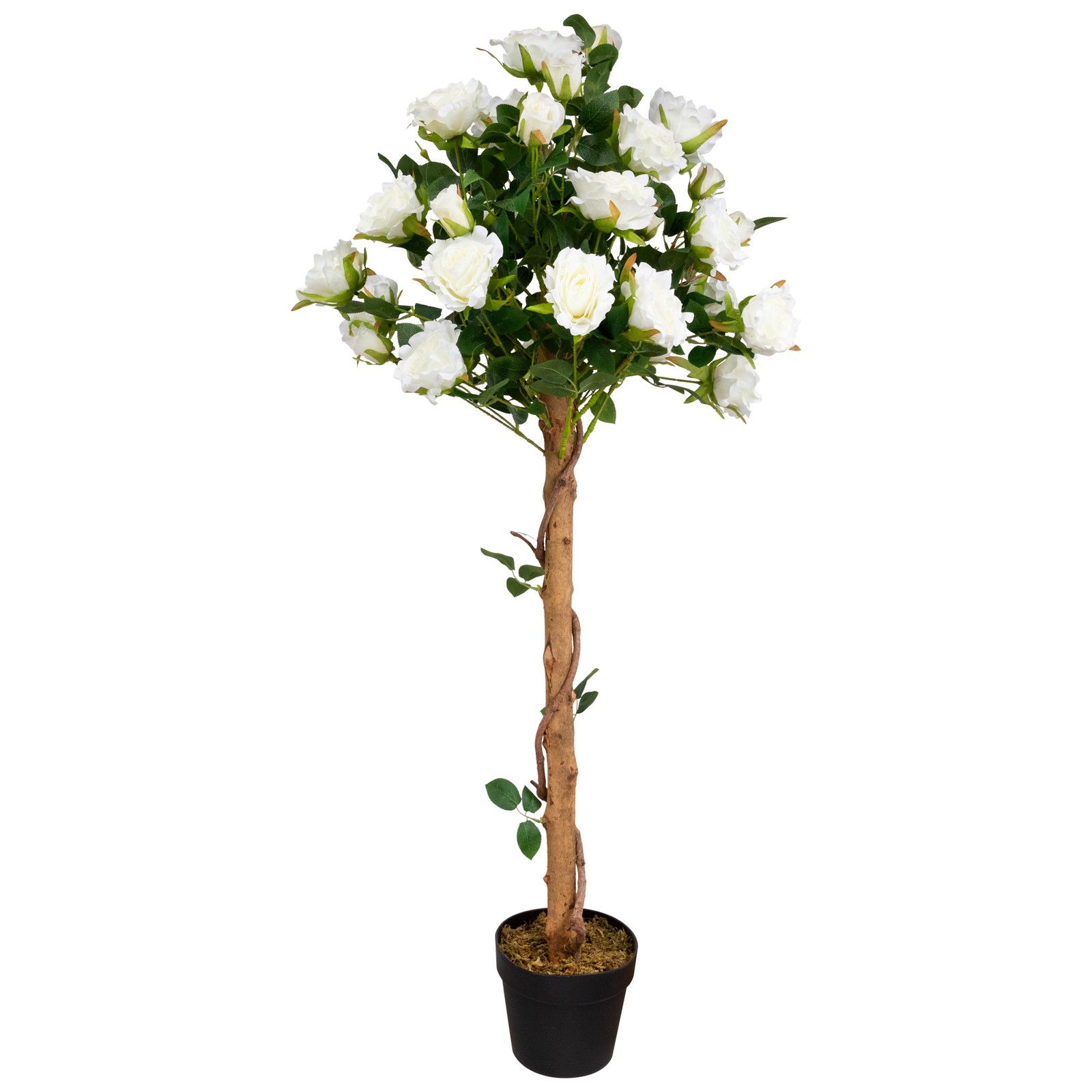 Northlight 49.5″ Green and White Potted Floral Artificial Rose Garden Tree