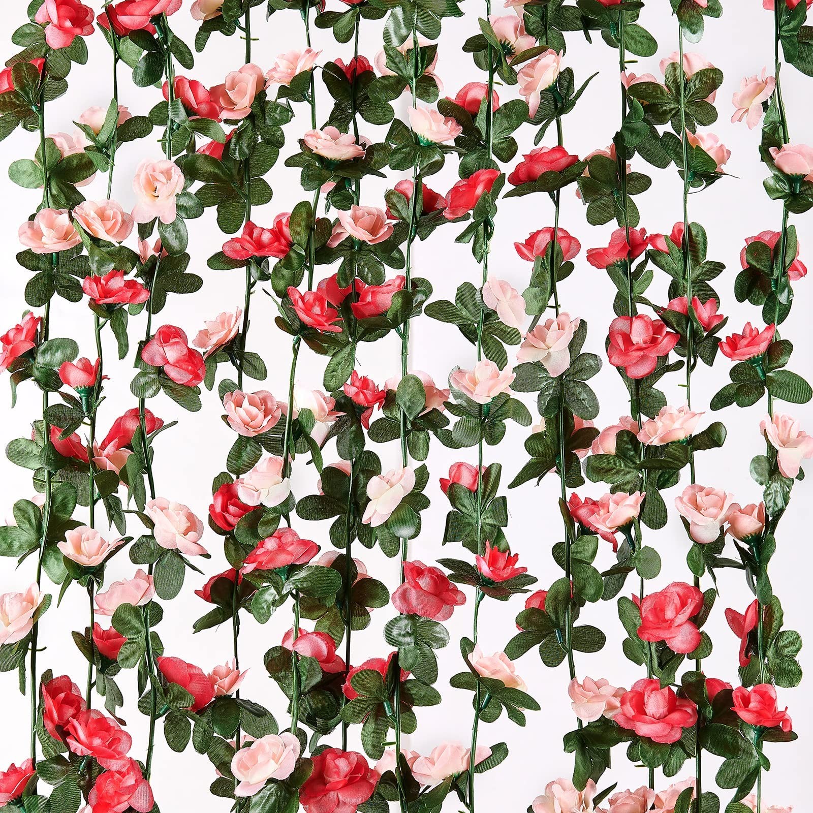 Flower Garland Rose Vines, 2 Strands 16.5Ft Flower Vines for Bedroom, Rose Fl…