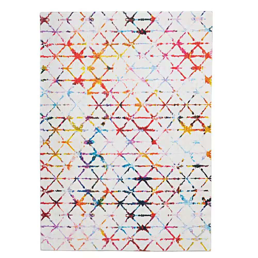 Hilaria Faux Rabbit Ivory & Multi 5X7 Area Rug