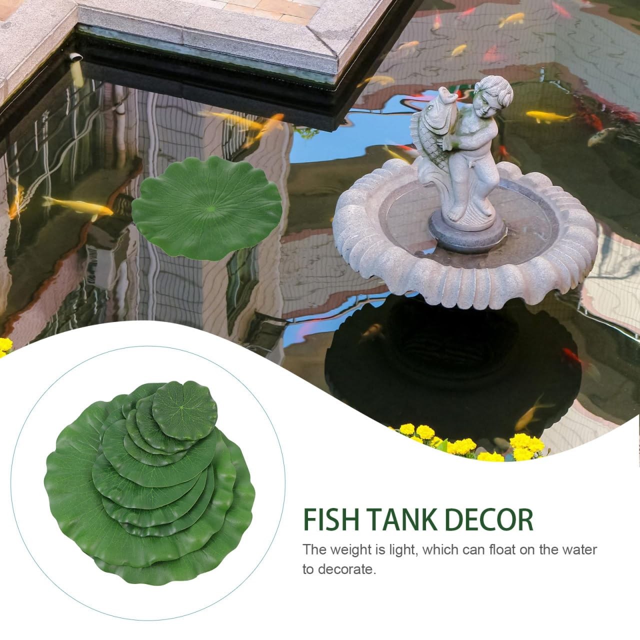 DOITOOL Artificial Lotus Leaves 11.02 Inch Floating Simulation Leaf 10 Pack f…