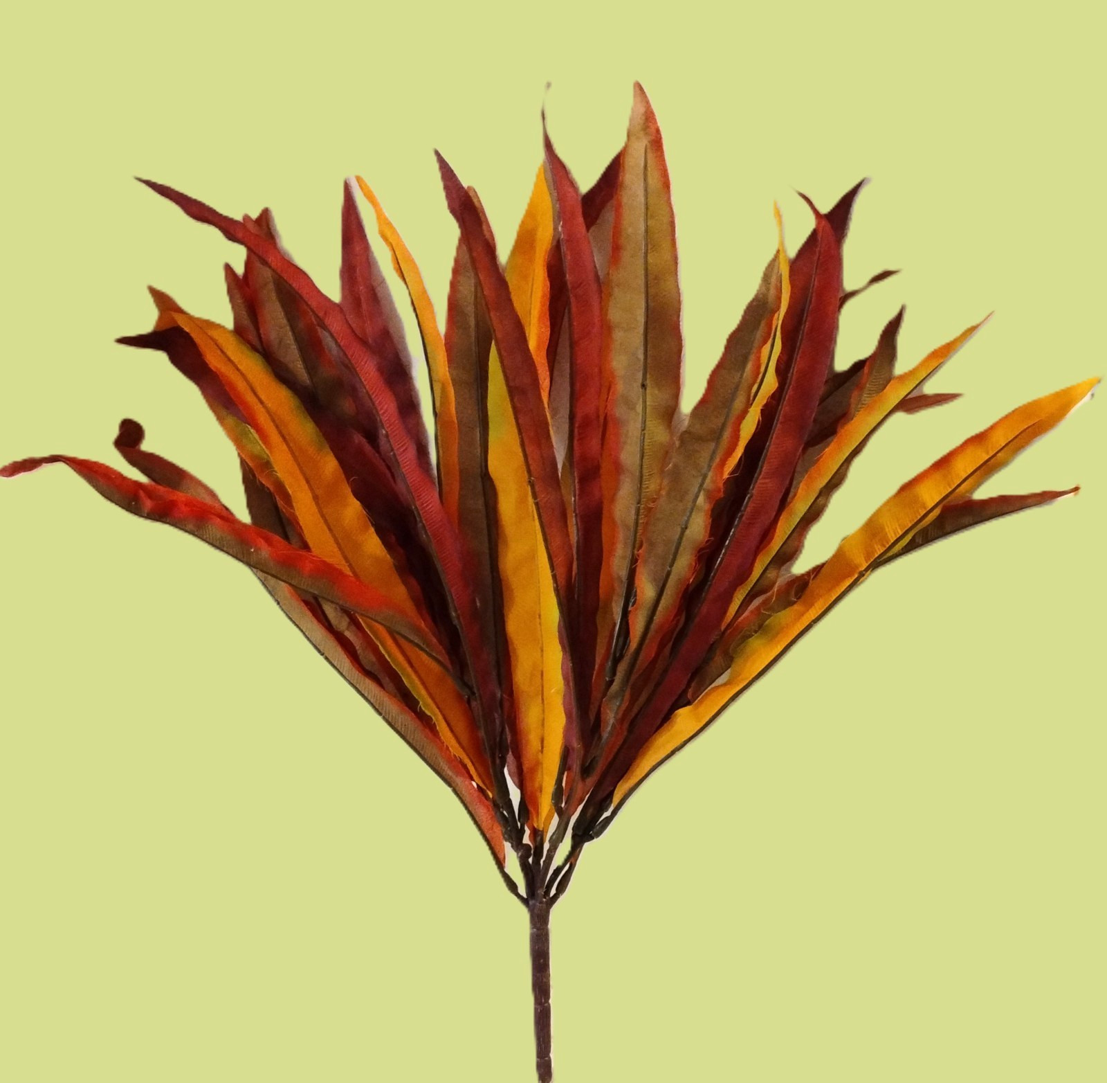 Artificial Vickerman Croton – 29 Orange & Burgundy Leaves – GUC 21.50″ Tall