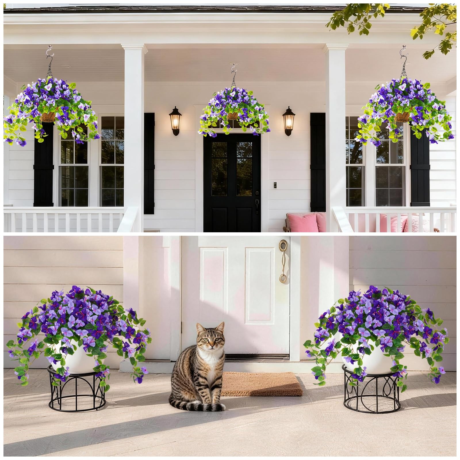 Faux Bougainvillea Artificial Flowers Plants for Outdoor Spring Summer Decora…