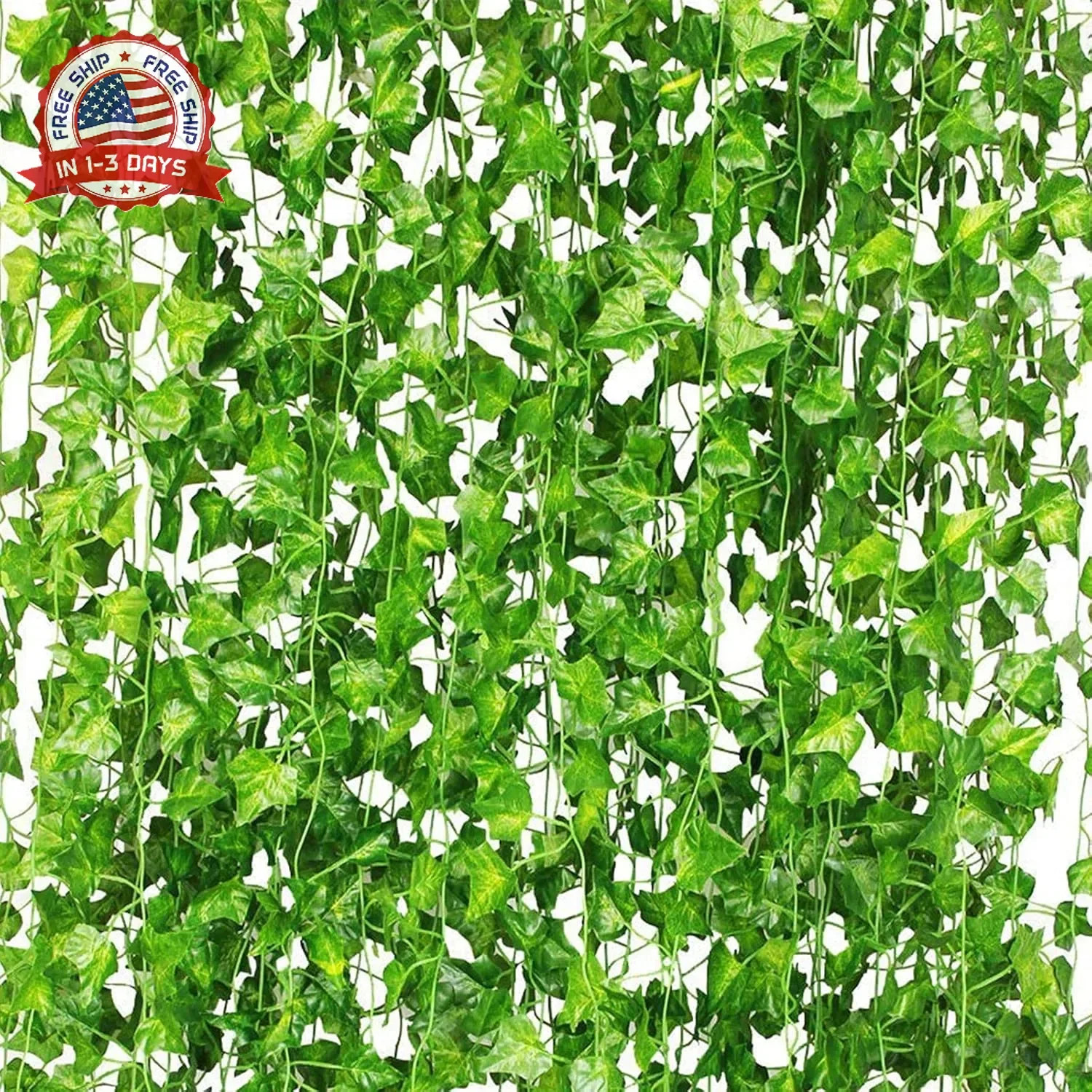 CQURE 24 Pack 168Ft Artificial Ivy Fake Vines,Ivy Garland Greenery Garland Fake