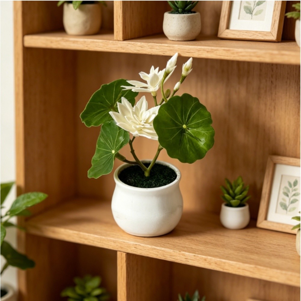 13cm Artificial Potted Lotus Flower for Table Centerpiece Wedding Setup