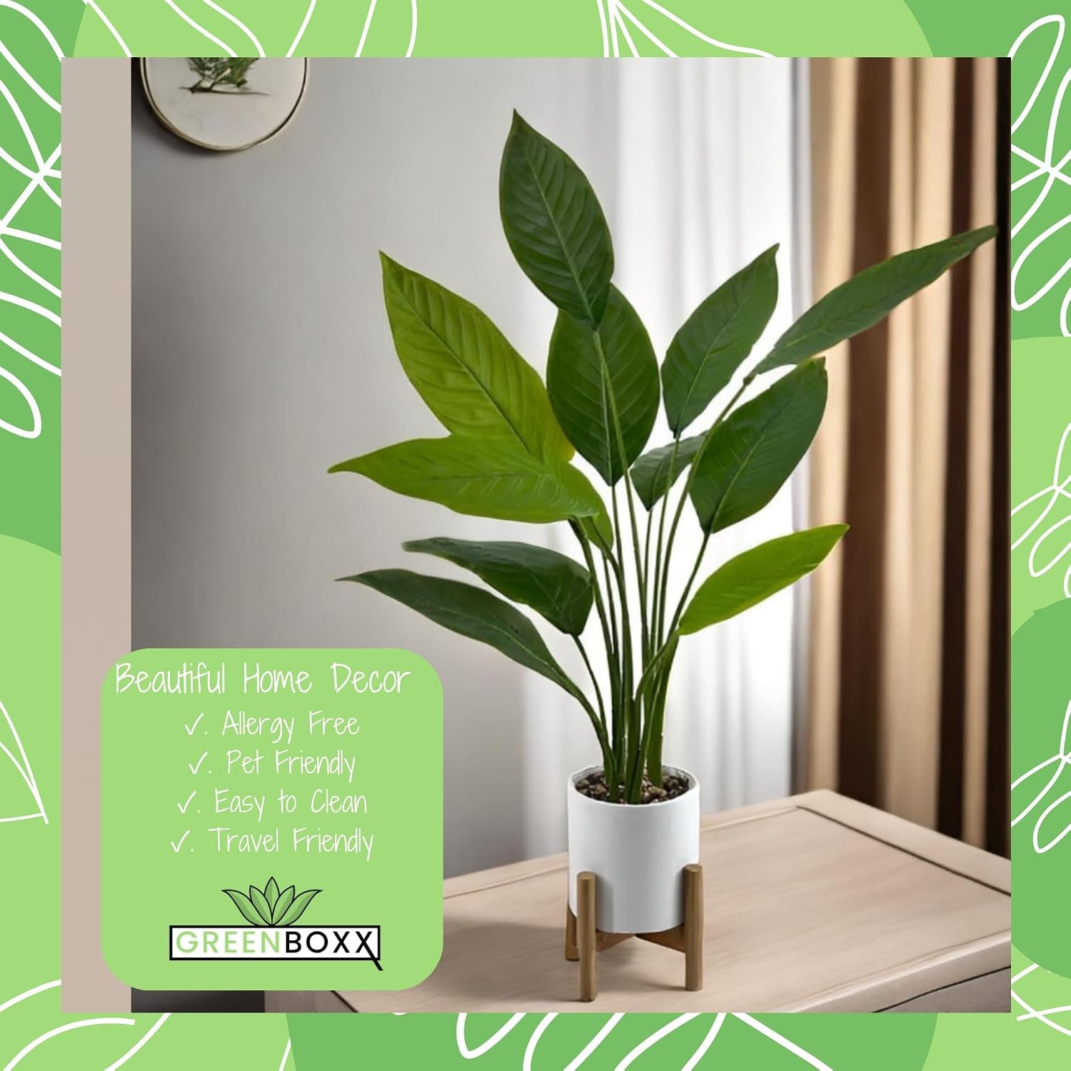 Bird of Paradise Artificial Plant Fake Tree Fake Banana Leaf Plant Tropical Palm