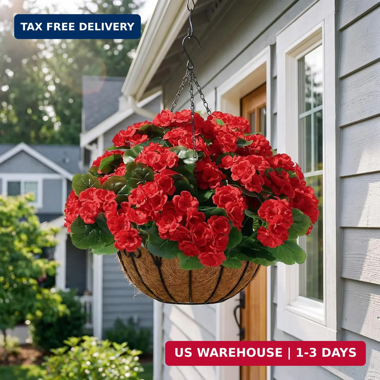 Alupssuc 8Pcs Artificial Geranium Flowers for Outdoors Decoration Silk Floral, U