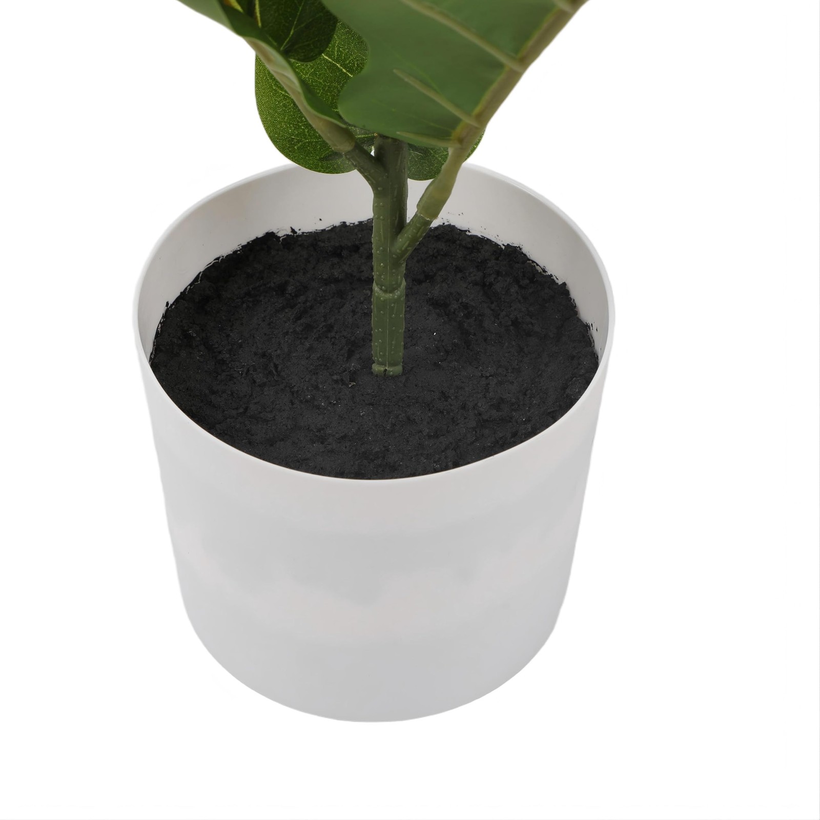 Alupssuc 1.5FT Artificial Fiddle Leaf Fig Tree with White 1ft 6in, Green