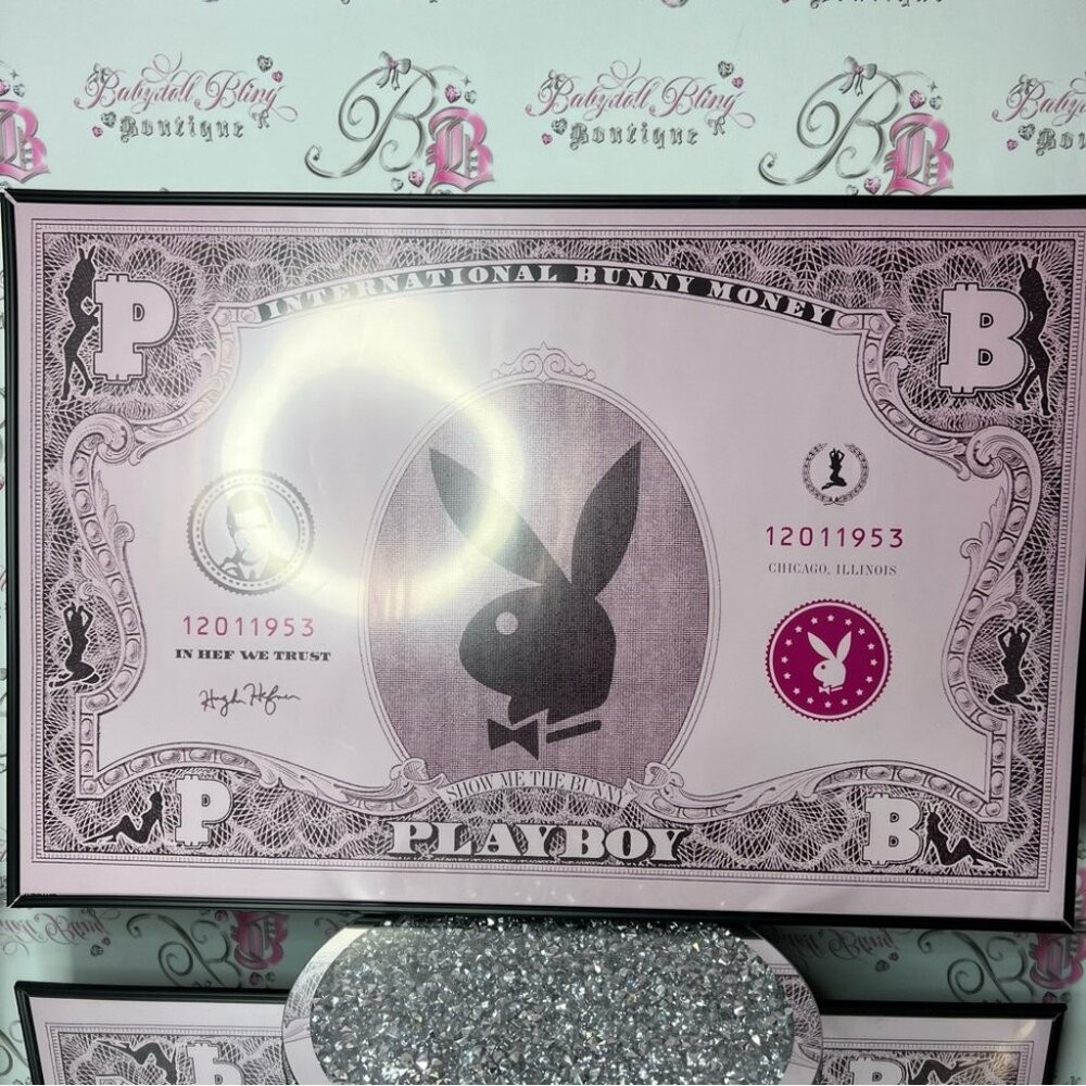 Playboy Bunny poster bunny money art Print wall decor rare 2000s vintage