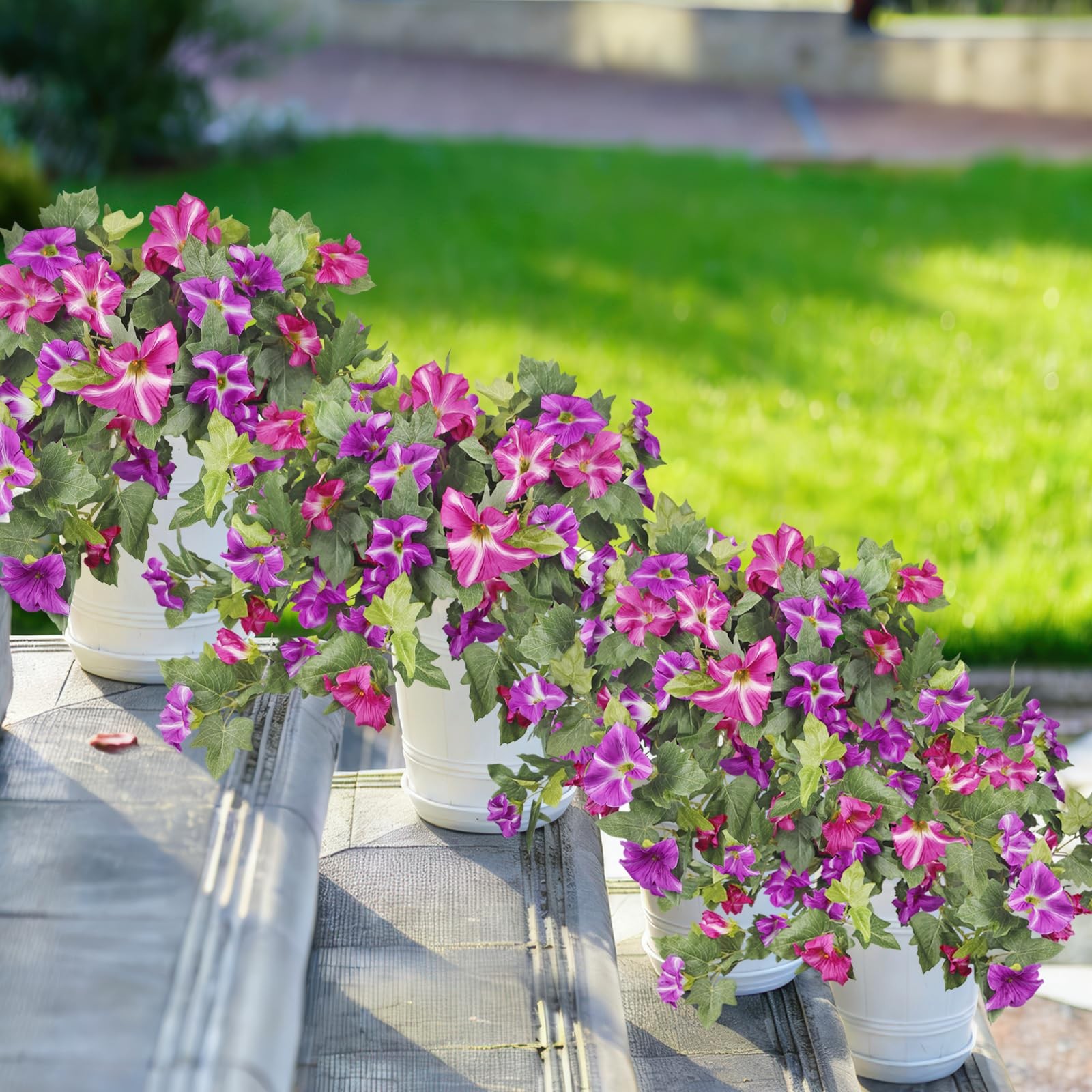 2 Pcs Artificial Fake Flowers for Outdoors Decoration Artificial Plants Reali…