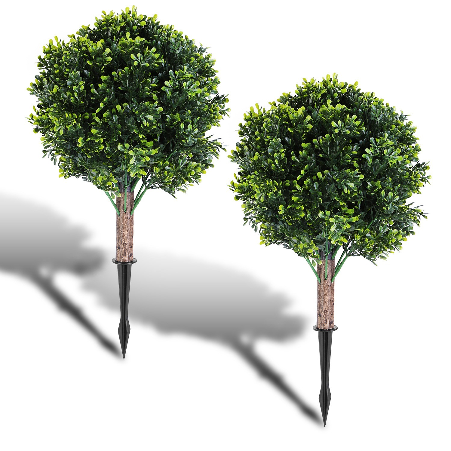 2 Pack Artificial Lavender Topiary Ball Trees / Peanut Tree Artificial Shrubs
