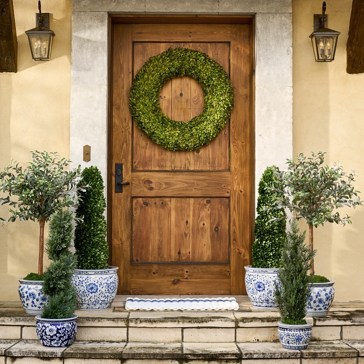 Boxwood Live Wreath, 20″-Williams Sonoma|34114