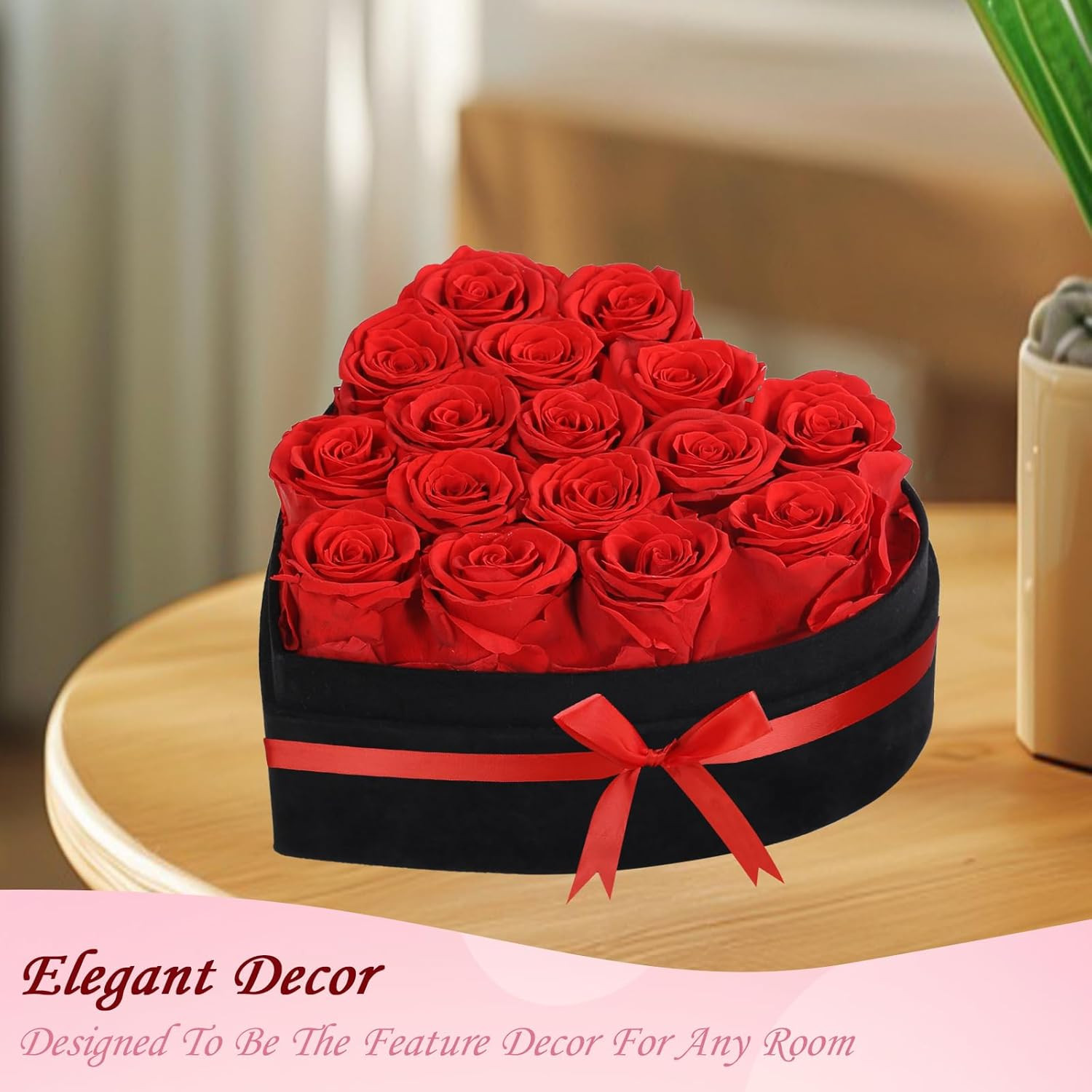 Luxury Forever Real Roses in Suede Box – 16-Piece Preserved Flowers Roses Gifts
