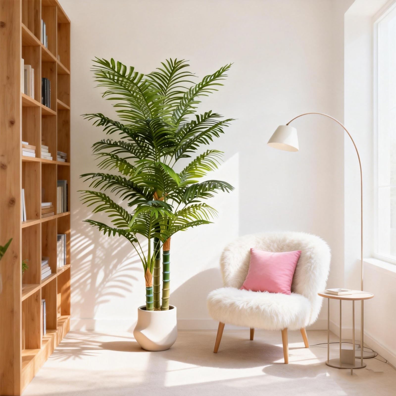 Best 6FT Tall Golden Cane Artificial Palm Tree, Large Faux Tree with 3 Textured