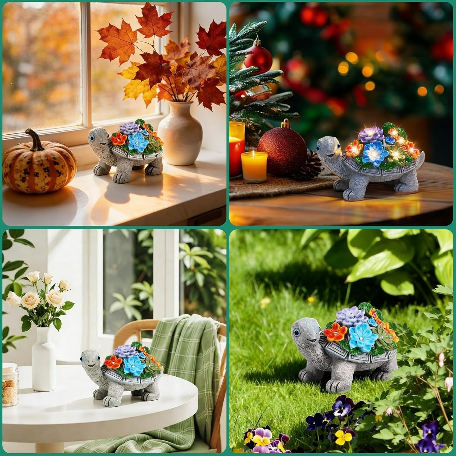 Charming Solar Turtle Statue with Multicolor LED Lights – Perfect Garden Gift