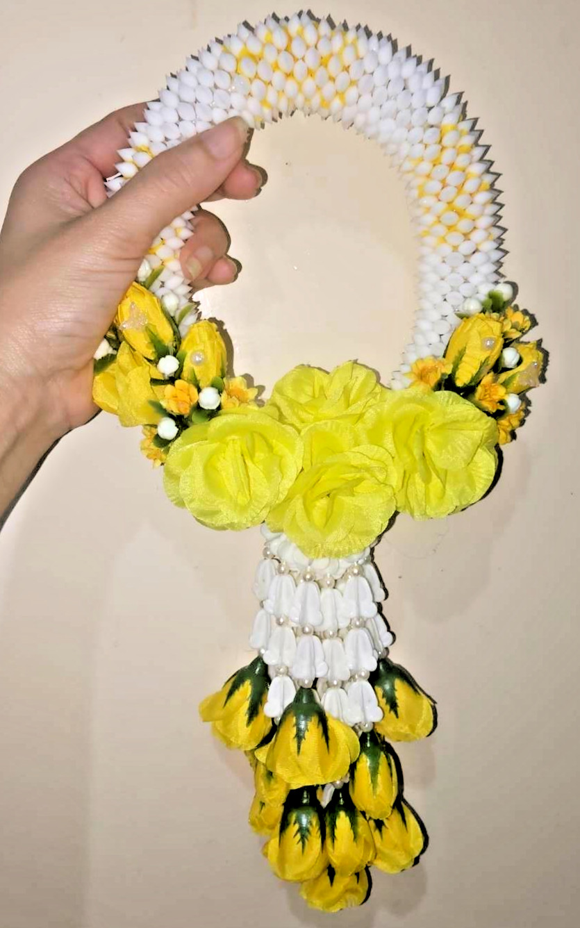 28*12CM Round Garland Artificial Gardenia Plastic Decor Fabric Flower Hang Thai