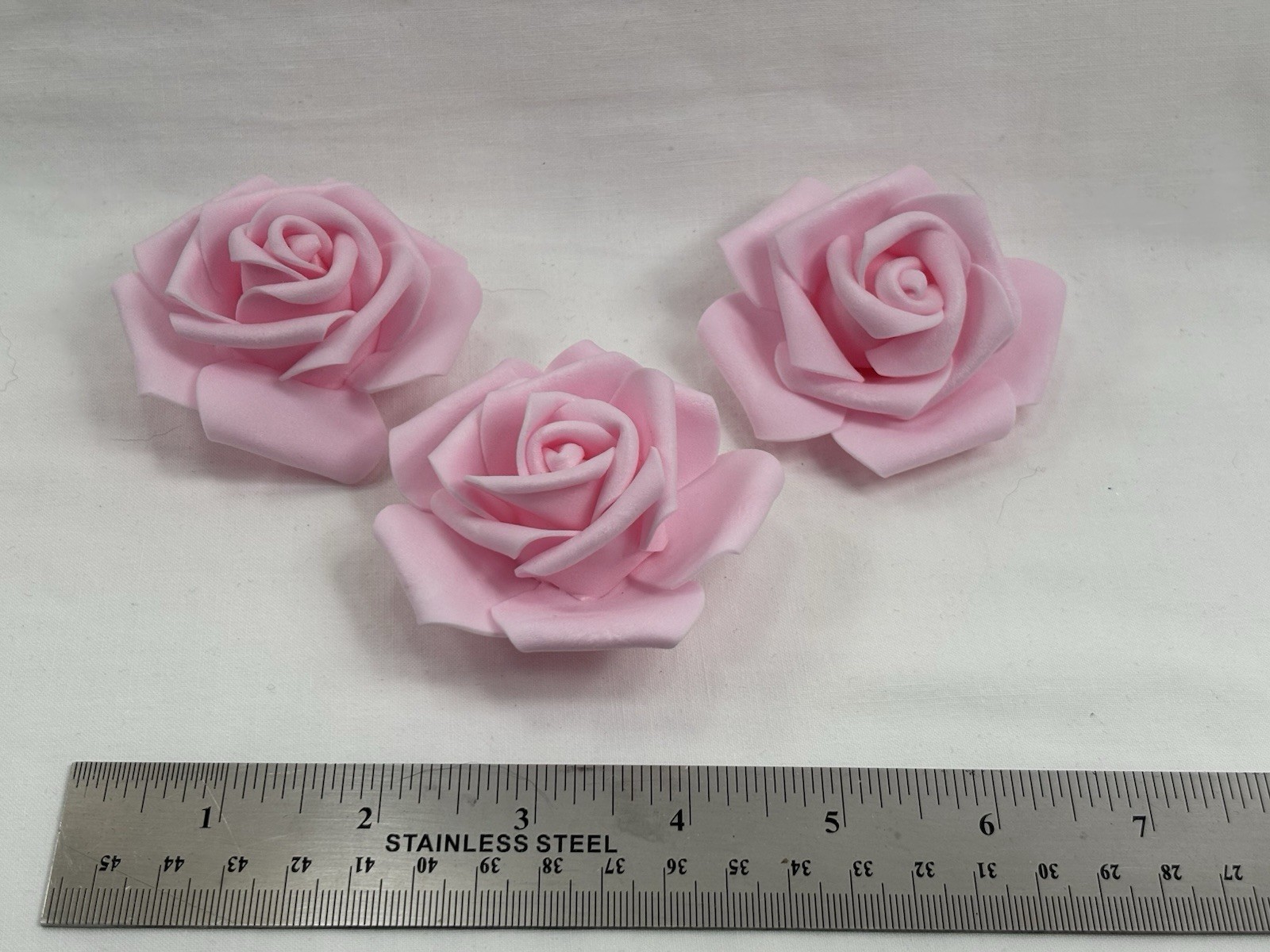 Lot Artificial Pink Roses Polyethylene Foam Decorating Wedding Flower Heads 3in.