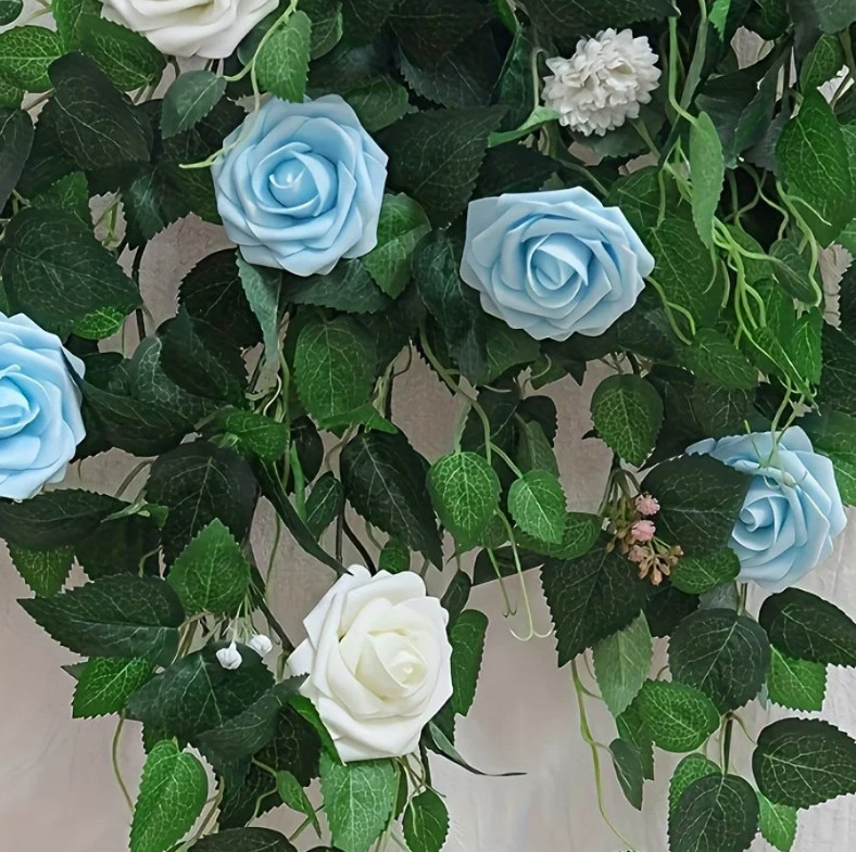 25pcs Artificial Rose Flowers Stem DIY Wedding Bouquet Home Decor Set – NEW
