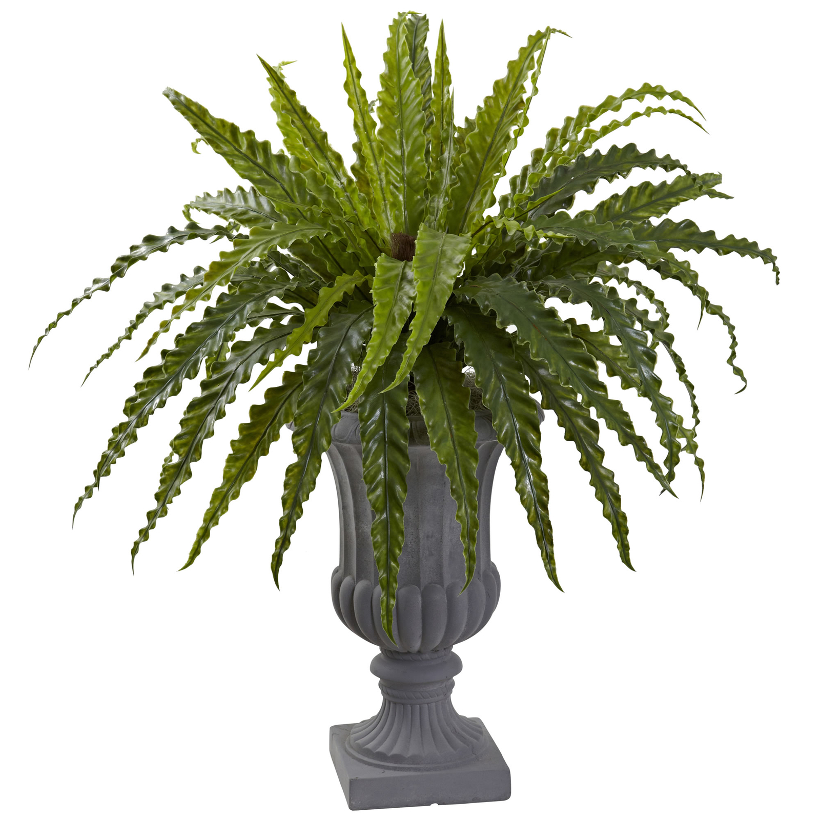 Nearly Natural Birdsnest Fern With Urn Silk Plant Realistic Home Office Decor