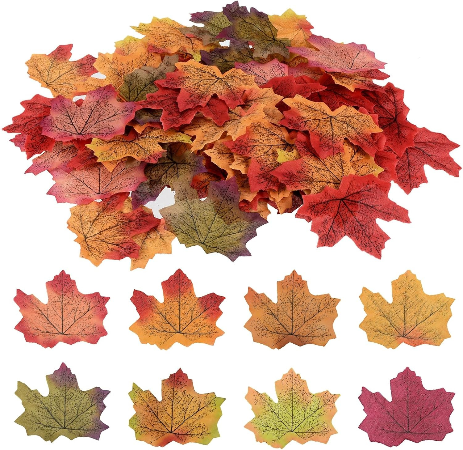 Artificial Leaves, 400Pcs Fall Maple Autumn Fake Leaf for Wedding Party Thanksgi