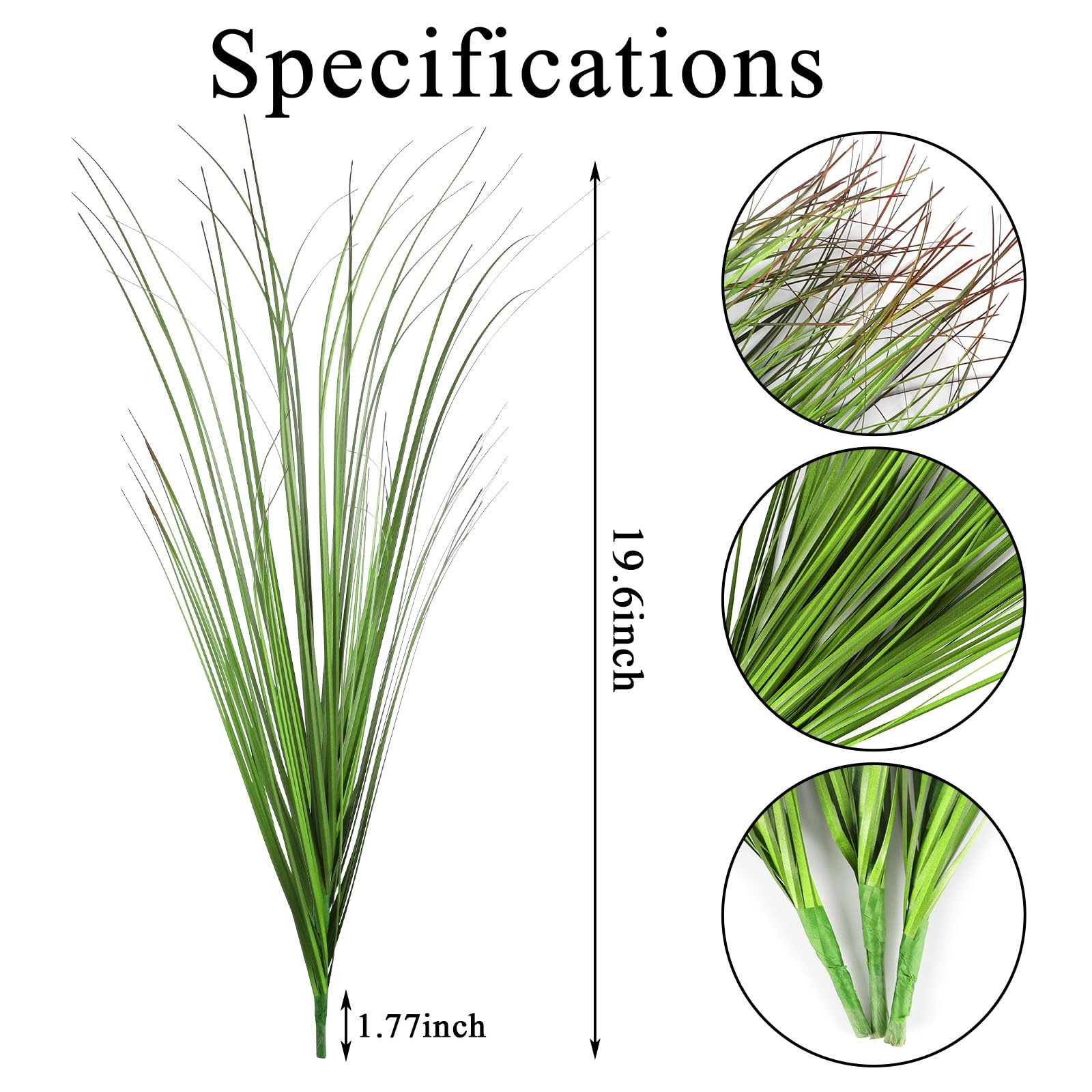 12pcs Artificial Grass Plants,19.68″ Faux Shrubs Wheat Grass Greenery Stems F…