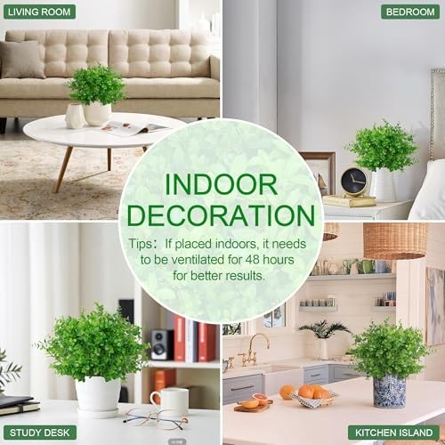 24 Bundles Faux Eucalyptus & Boxwood Plants – Artificial Greenery for Outdoor De