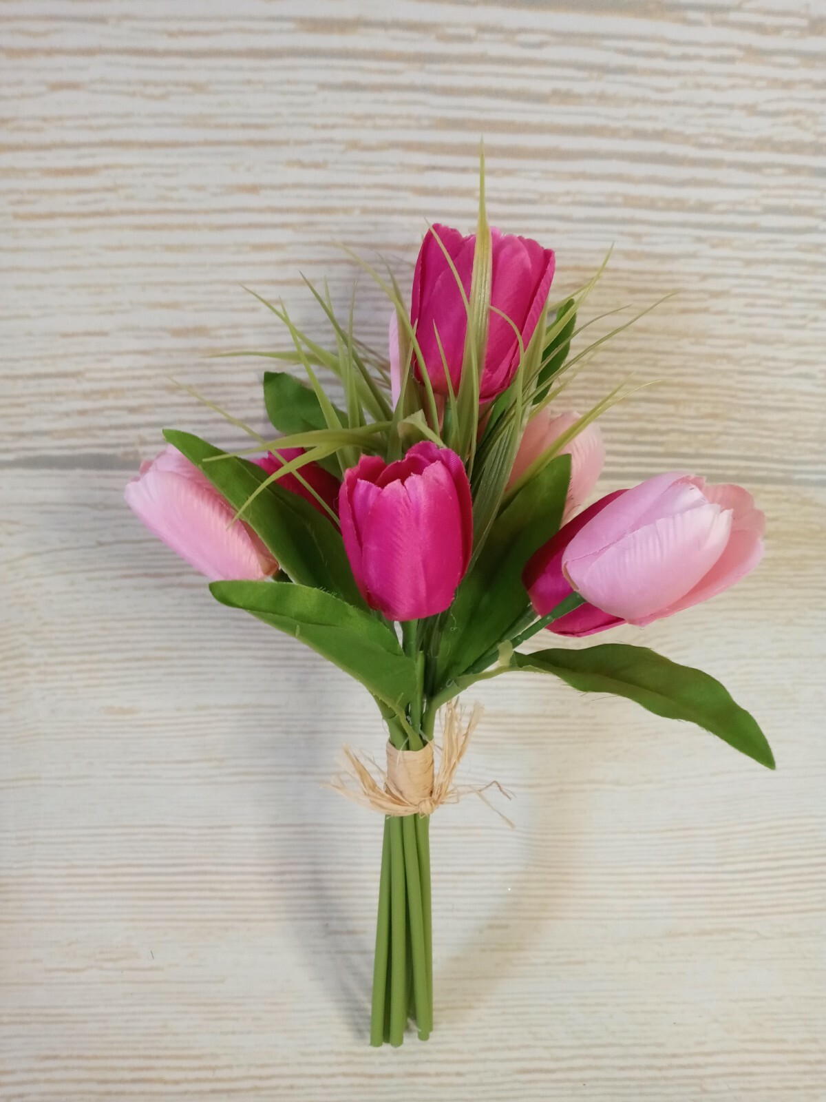 New! Spring Tulips Artificial Flower Bushes Decor Pink Crafts Wreath Vase Floral