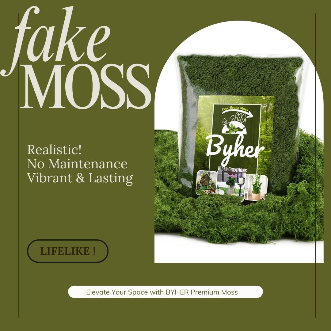 Fake Moss for Plants Indoor, 7OZ Value Pack – Artificial Grass for Crafts, Fl…