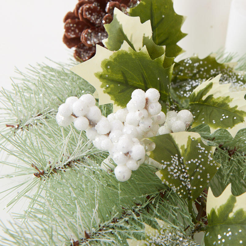 Set of 2 Iced Artificial Pine 28″ Sprays with Berries and Pinecones