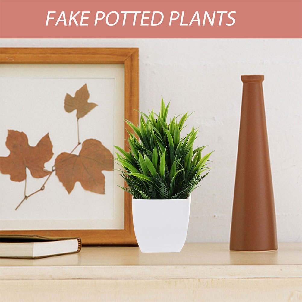 3pcs Artificial Green Plants Small Fake Plants in Pots Lifelike Potted Plants