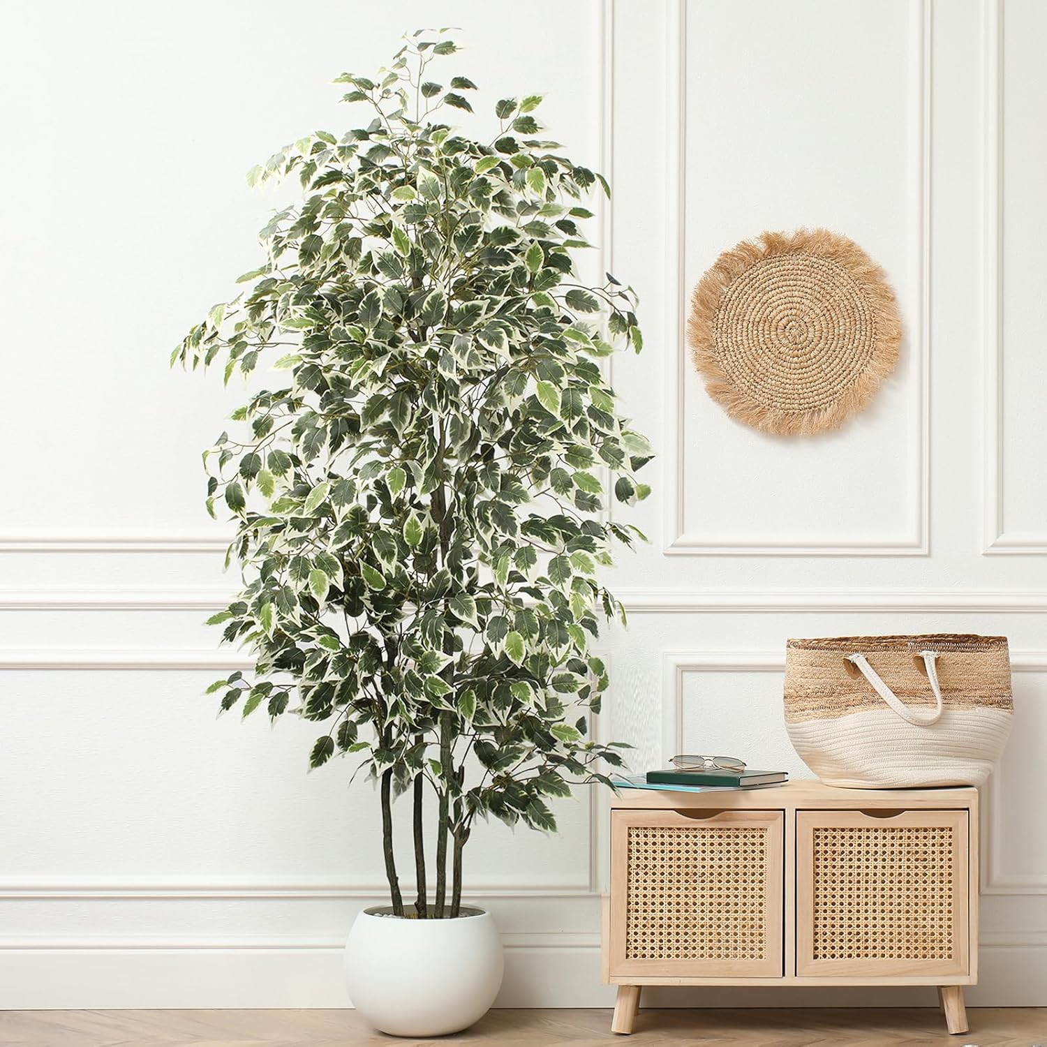 6Ft Artificial Ficus Tree – Lifelike Silk Plant for Home & Garden Decor