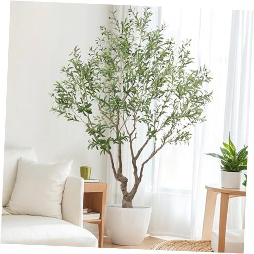 Faux Olive Tree 8.2ft(98in) Tall with Large Realistic Trunks and Big Olive
