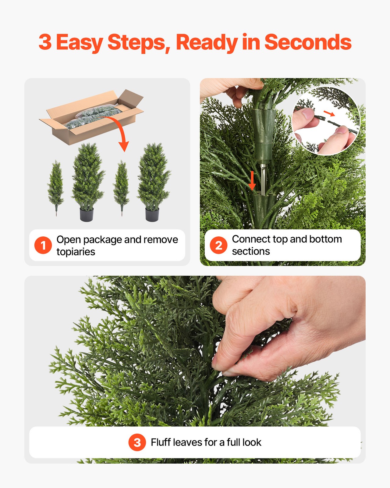 VEVOR Artificial Topiary Cedar Tree 48 Inch Faux Pine Plant Outdoor Garden Home