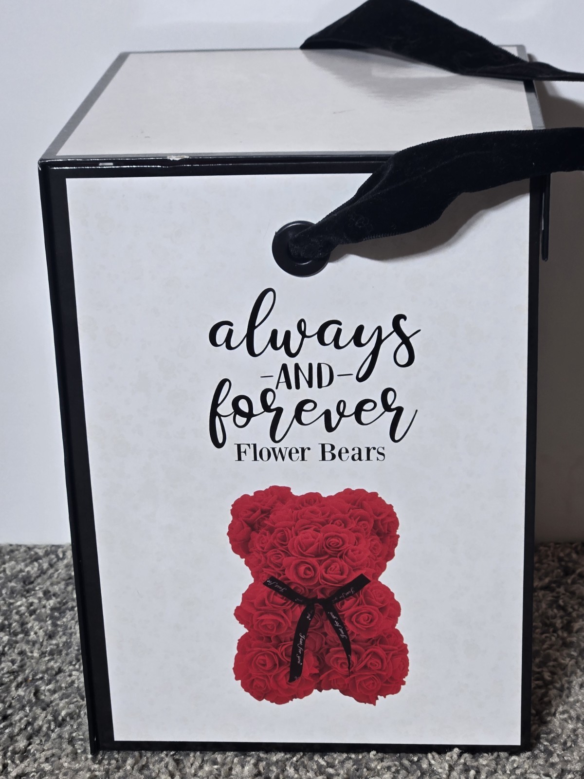 Always And Forever Flower TEDDY BEAR Handmade Foam Red Roses Love Valentine