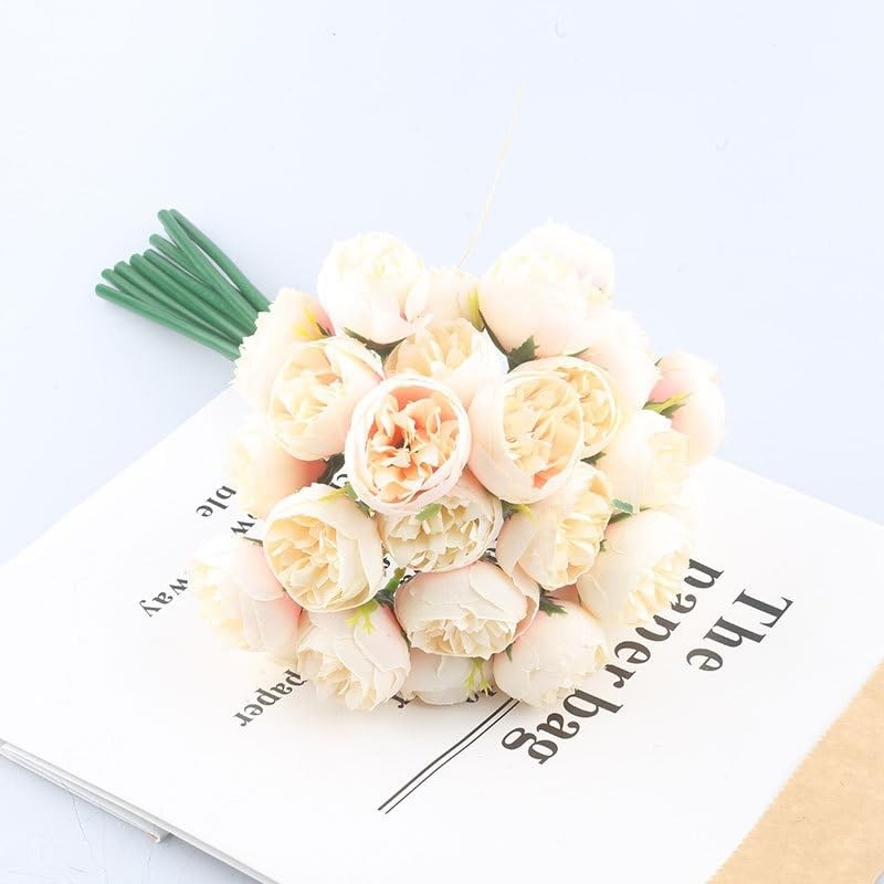 18 Pcs Ranunculus Artificial Flower 11.8″ and 54 Heads Faux Silk Ranunculus F…