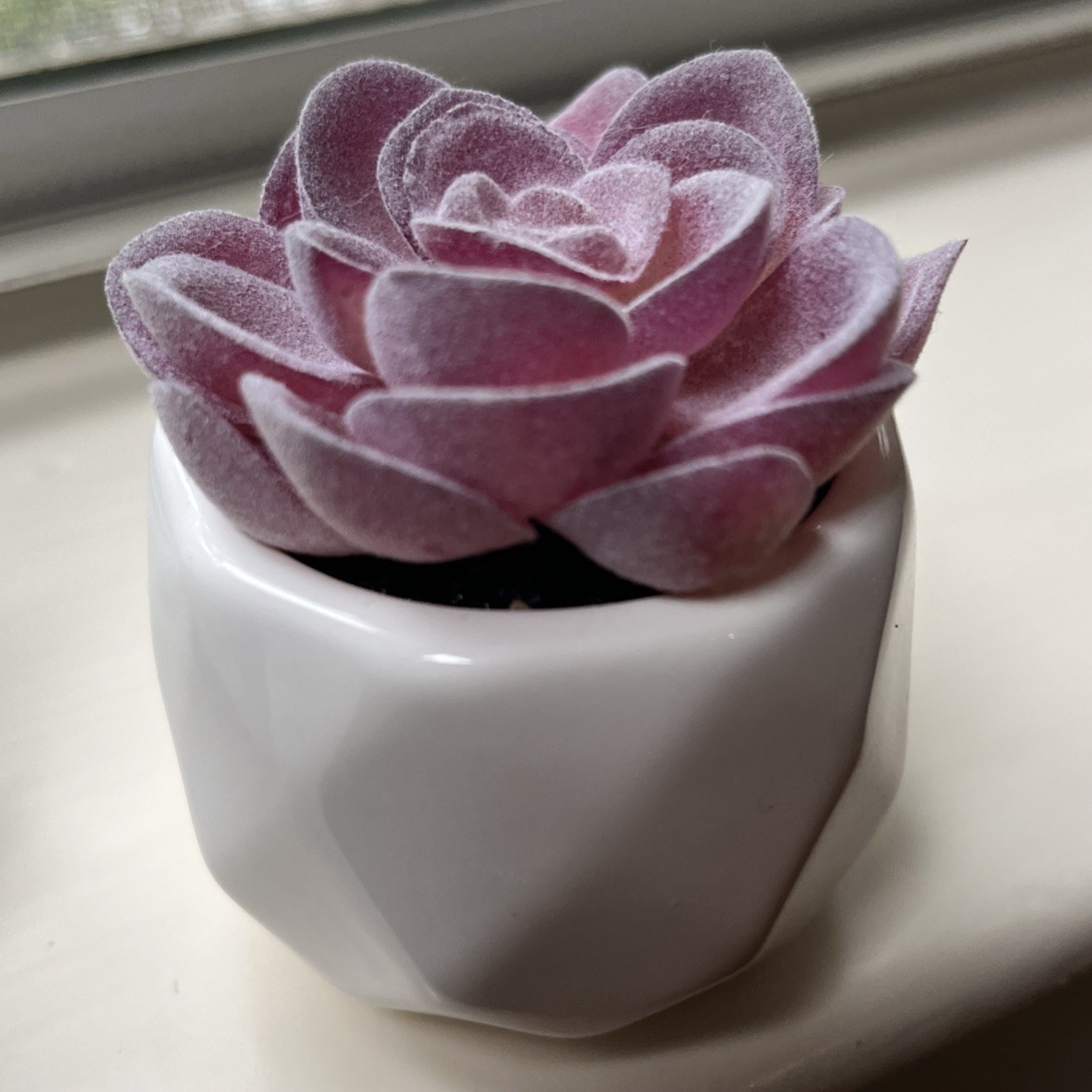 2 Pink Purple Artificial Fake Succulent Plants Faux Indoor Decor Small Potted