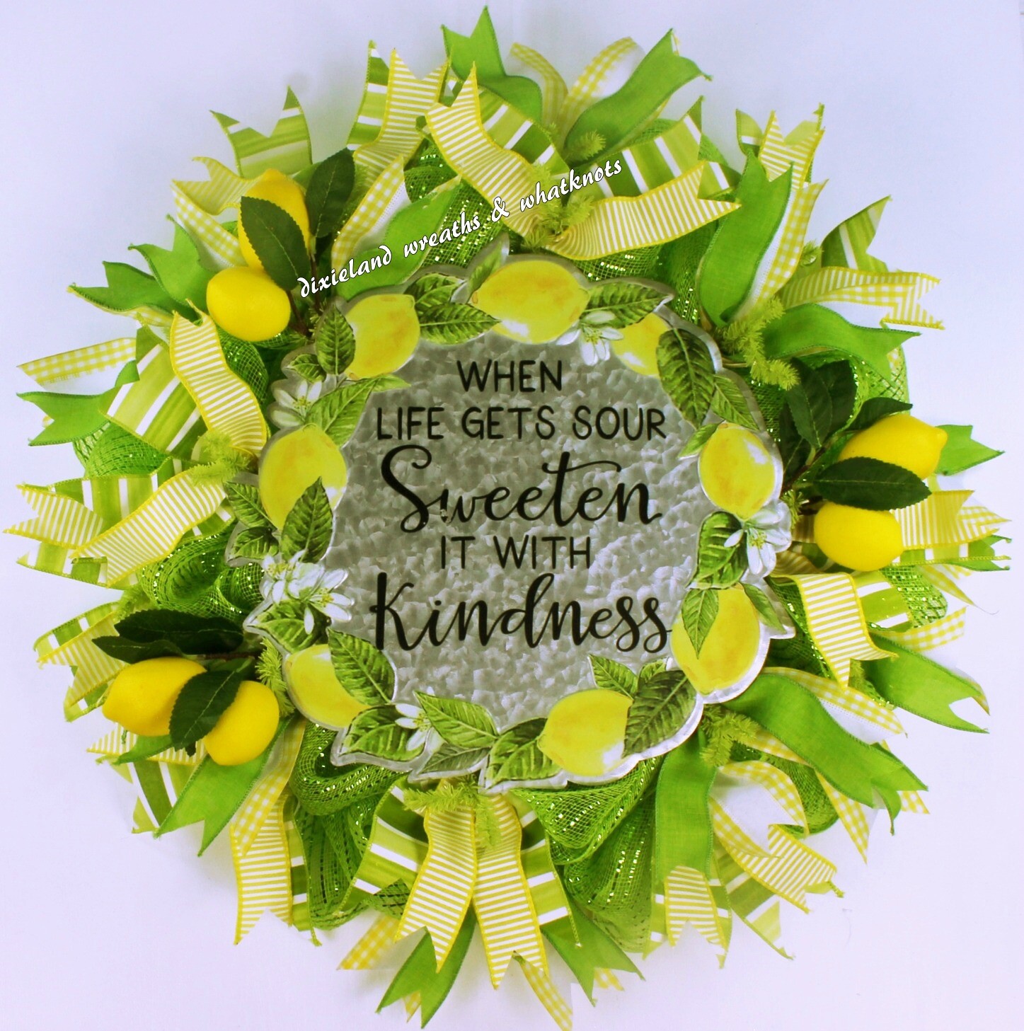 LEMON WREATH, SPRING WREATH, SUMMER WREATH, KITCHEN WREATH, FRONT DOOR WREATH, E
