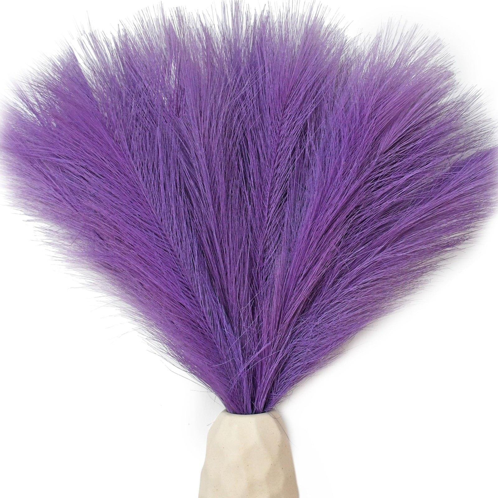 Purple Silk Pampas Grass Bouquet 20 Stems 17.7in Fluffy Artificial Pampas wit…