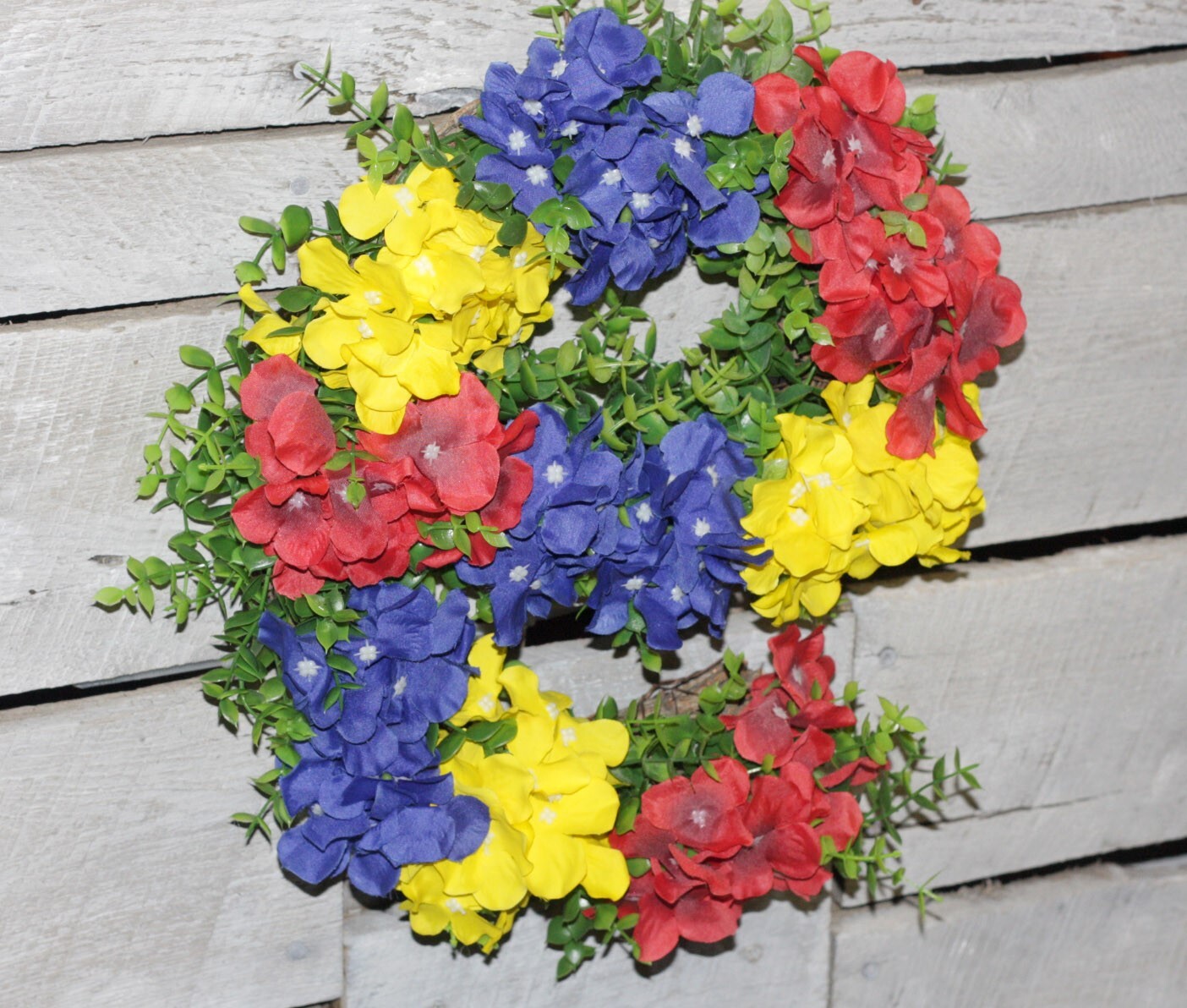 14″ Unique E eBay wreath in eBay logo colors for eBay fan seller or buyer
